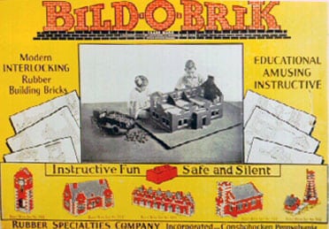 Rabe Toys - Blog - Geschichte des Klemmbausteins - Bild-O-Brick Rubber Set